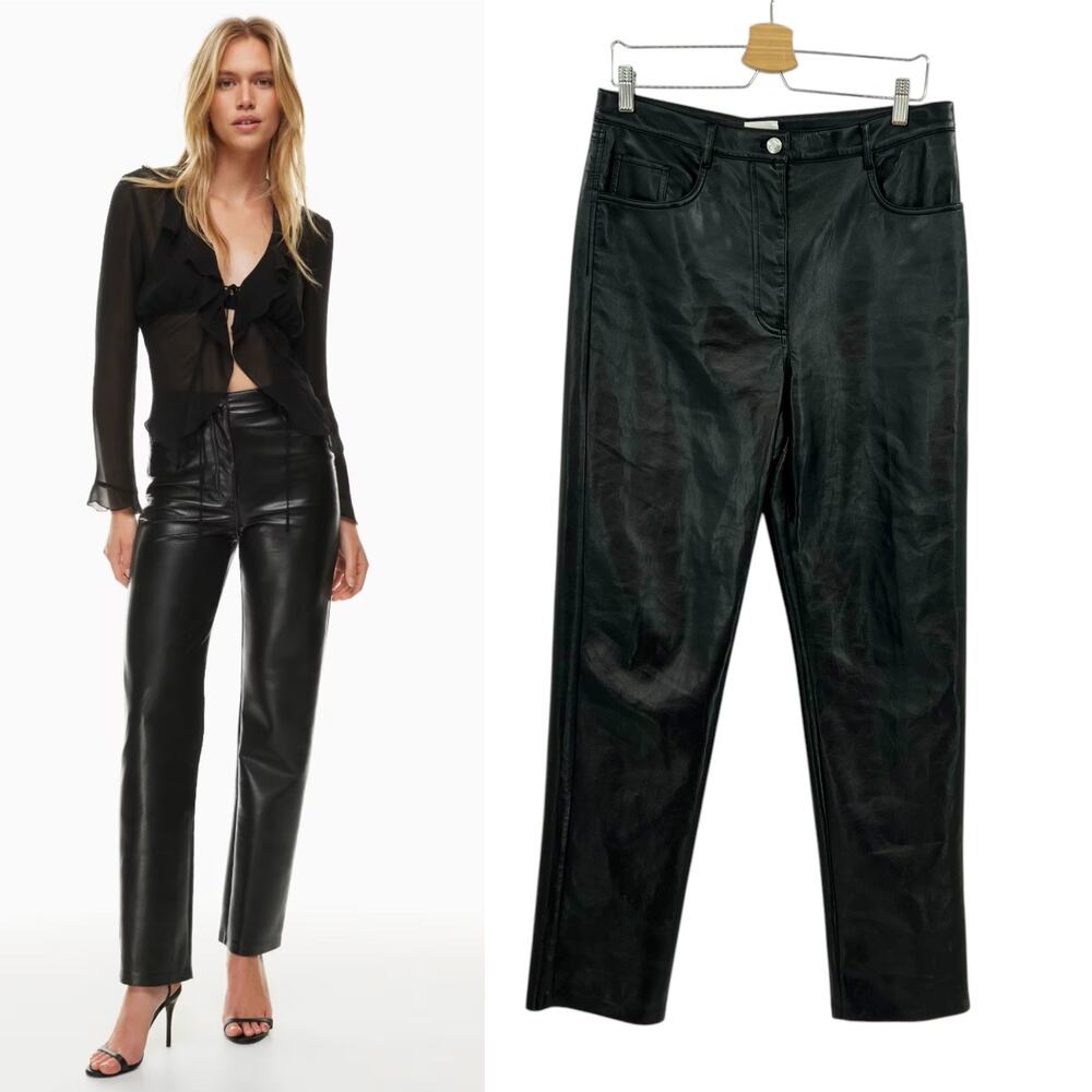 Aritzia Wilfred The Melina Pants‎ High Waisted Vegan Leather Black Size 12